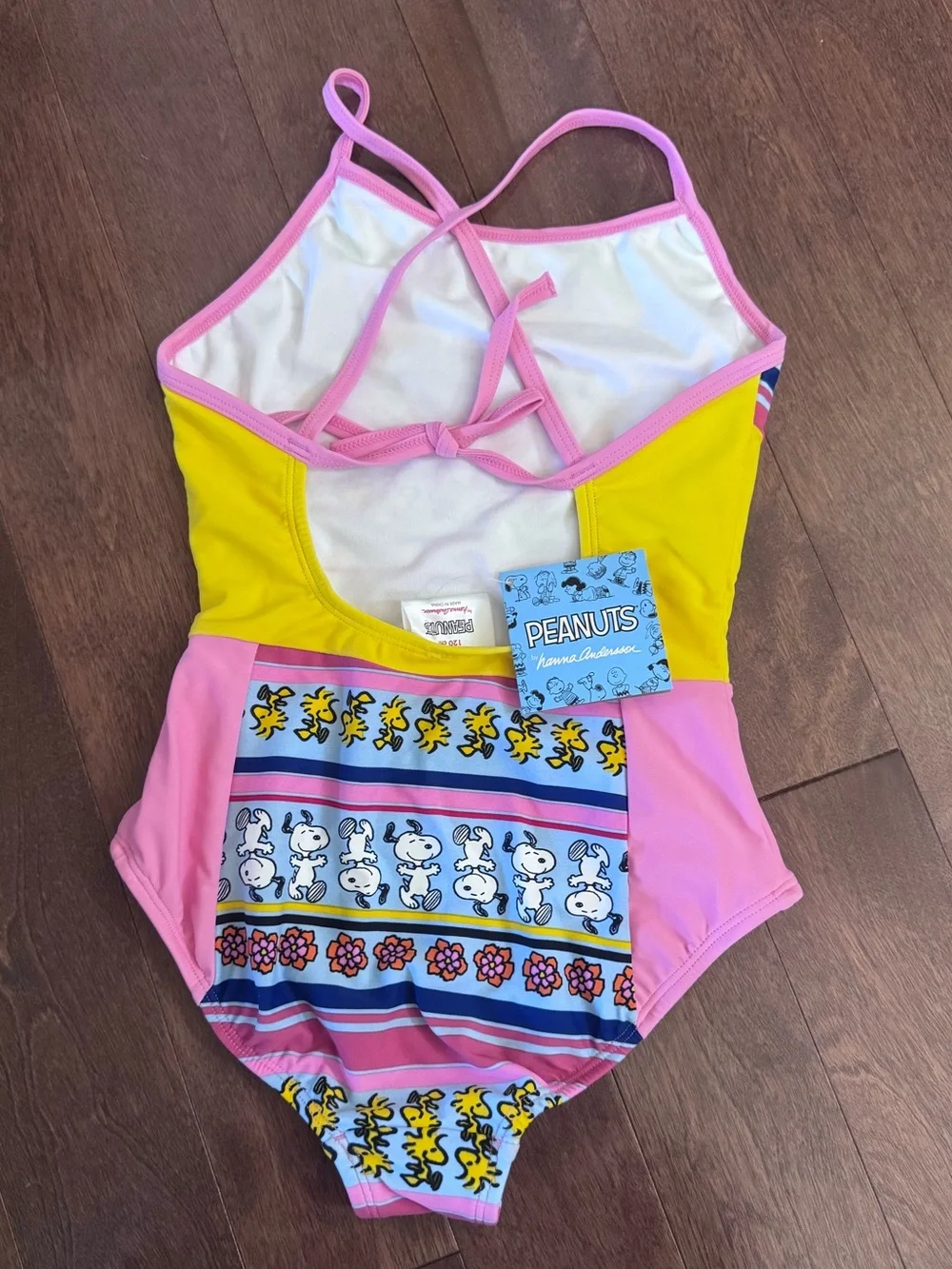 BNWT Hanna Andersson Peanuts Girls One-Piece Swimsuit size 120 (6/7)